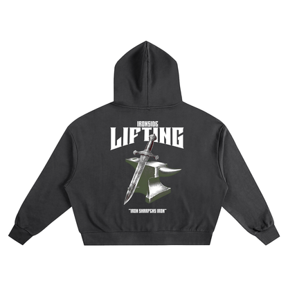 Oversized Cropped "Iron Sharpens Iron" Hoodie (Crusader Collection)